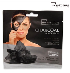 IDC INSTITUTE SKINCARE ESSENTIALS MASCHERA VISO MONOUSO CHARCOAL BLACK MASK 22GR - 3424-1 - 8436025304786-1