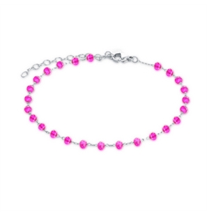 BRAND GIOIELLI MARGARITA CAVIGLIERA CON CRITALLI FUXIA - 14AL033-F-1 - 14AL033-F-1