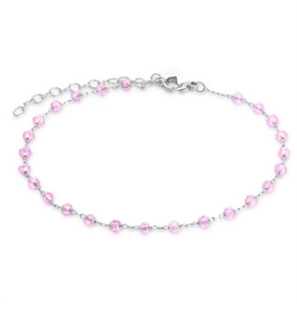 BRAND GIOIELLI MARGARITA CAVIGLIERA CON CRITALLI ROSA - 14AL033-P-1 - 14AL033-P-1