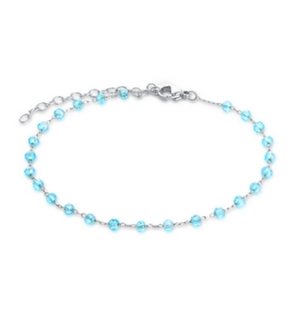 BRAND GIOIELLI MARGARITA CAVIGLIERA CON CRITALLI TURCHESE - 14AL033-T-1 - 14AL033-T-1
