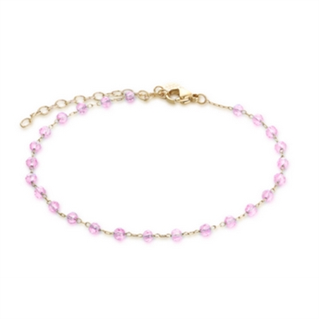 BRAND GIOIELLI MARGARITA CAVIGLIERA DORATA CON CRITALLI ROSA - 14AL033G-P-1 - 14AL033G-P-1