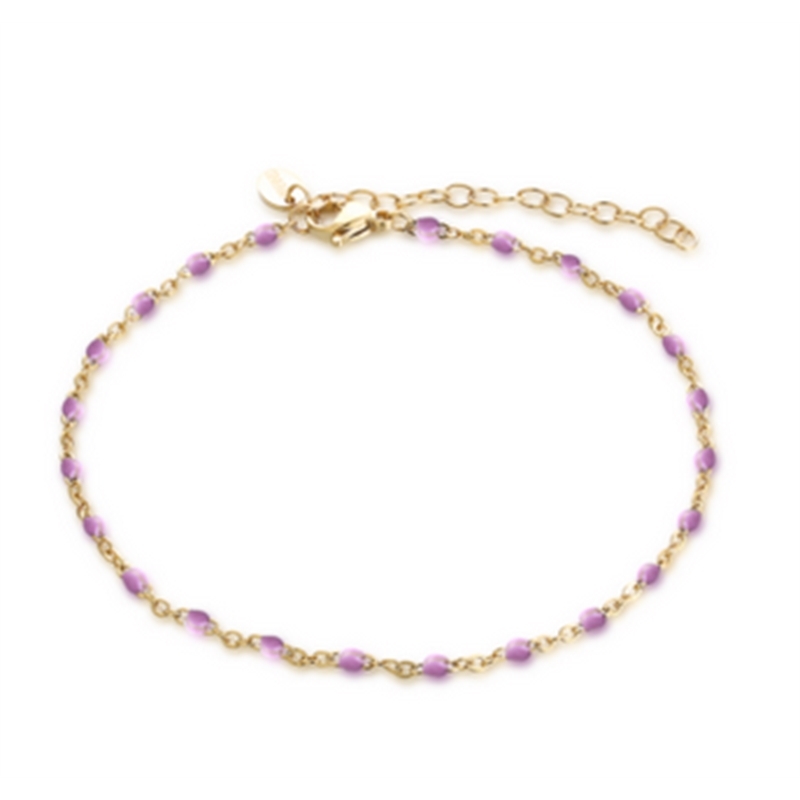BRAND GIOIELLI MARGARITA CAVIGLIERA DORATA SMALTO ROSA BRAND GIOIELLI MARGARITA CAVIGLIERA DORATA SMALTO ROSA