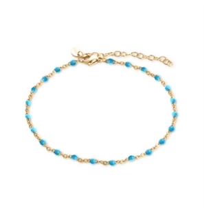 BRAND GIOIELLI MARGARITA CAVIGLIERA DORATA SMALTO TURCHESE - 14AL034G-T-1 - 14AL034G-T-1
