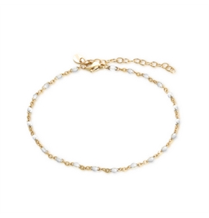 BRAND GIOIELLI MARGARITA CAVIGLIERA DORATA SMALTO BIANCO - 14AL034G-W-1 - 14AL034G-W-1