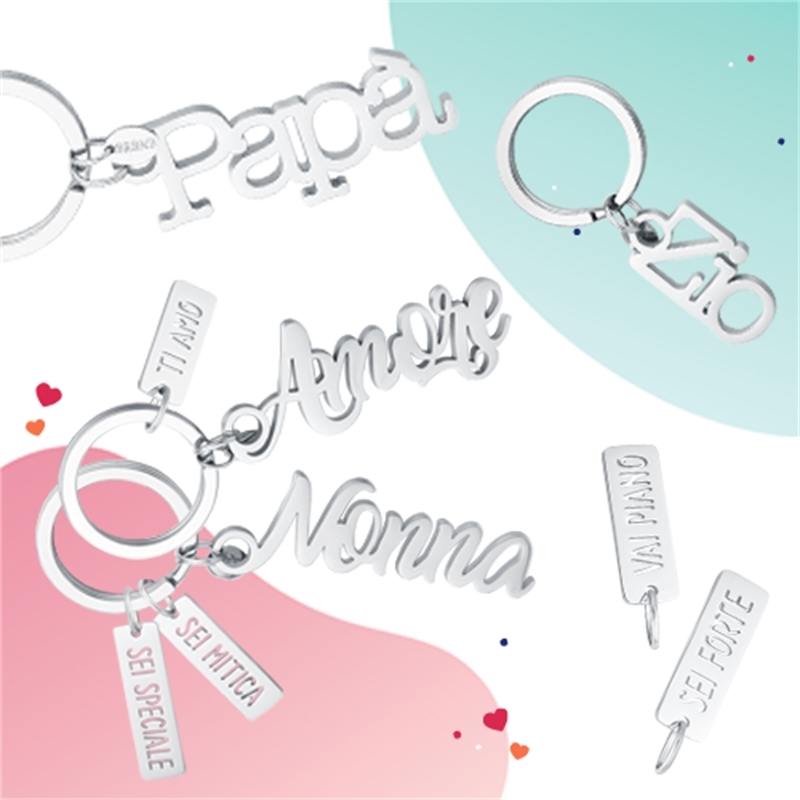 BRAND GIOIELLI FAMILY PORTACHIAVE SAGOMATO IN ACCIAIO INOSSIDABILE - 13KR-1 - 13KR-1