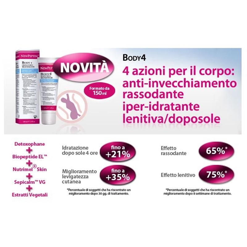 NEWPEPTIN BODY4 CREMA CORPO RIGENERANTE 4 AZIONI 150 ML NEWPEPTIN BODY4 CREMA CORPO RIGENERANTE 4 AZIONI 150 ML