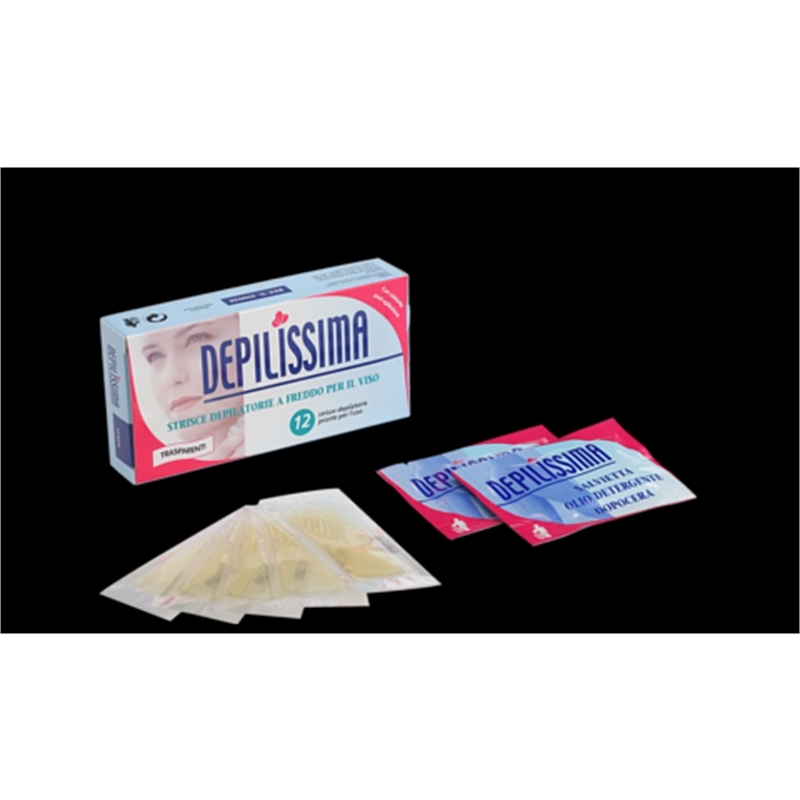 DEPILISSIMA STRISCE DEPILATORIE A FREDDO VISO TRASPARENTI CONF. 12 PZ