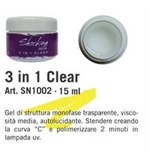 GEL UV MONOFASE 3 IN 1 CLEAR 15 ML SHOCKING - SN1002-1 - SN1002-1