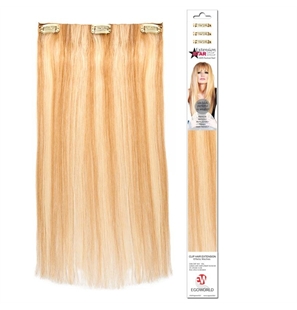 EXTENSION CAPELLI NATURALI CON CLIP 3 STRISCE LARGHE CM 15/16 LUNGHE CM 40/45 - CMT18/3-1 - CMT18/3-1