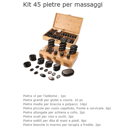 SET PIETRE MASSAGGIO PER HOT STONE MASSAGE 45 PZ - 6953158901559-1 - SETSTONE45-1