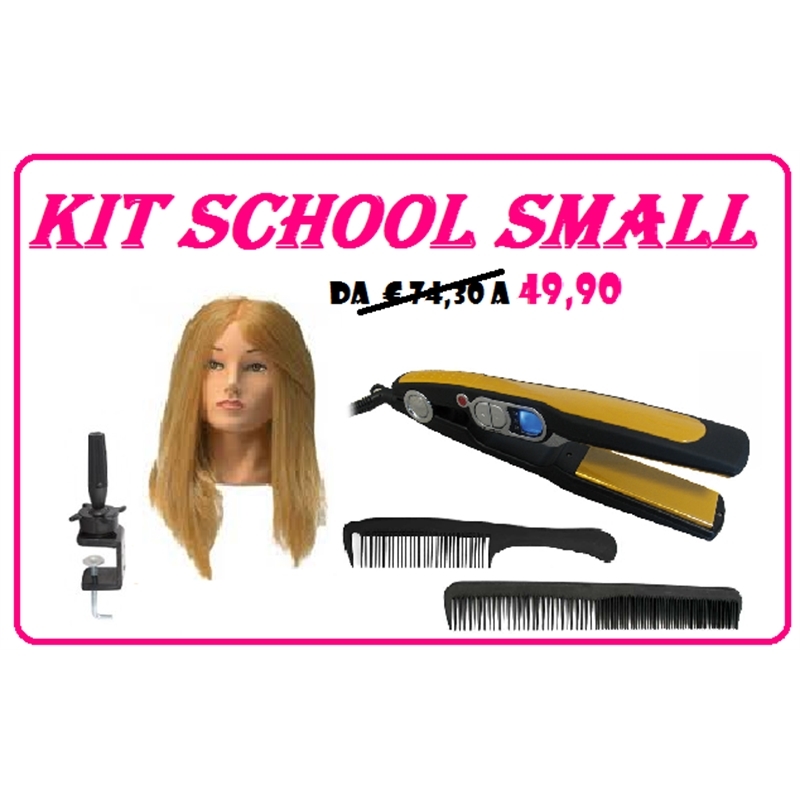 KIT SCUOLA PARRUCCHIERI SMALL - TESTA STUDIO, SUPPORTO, PIASTRA