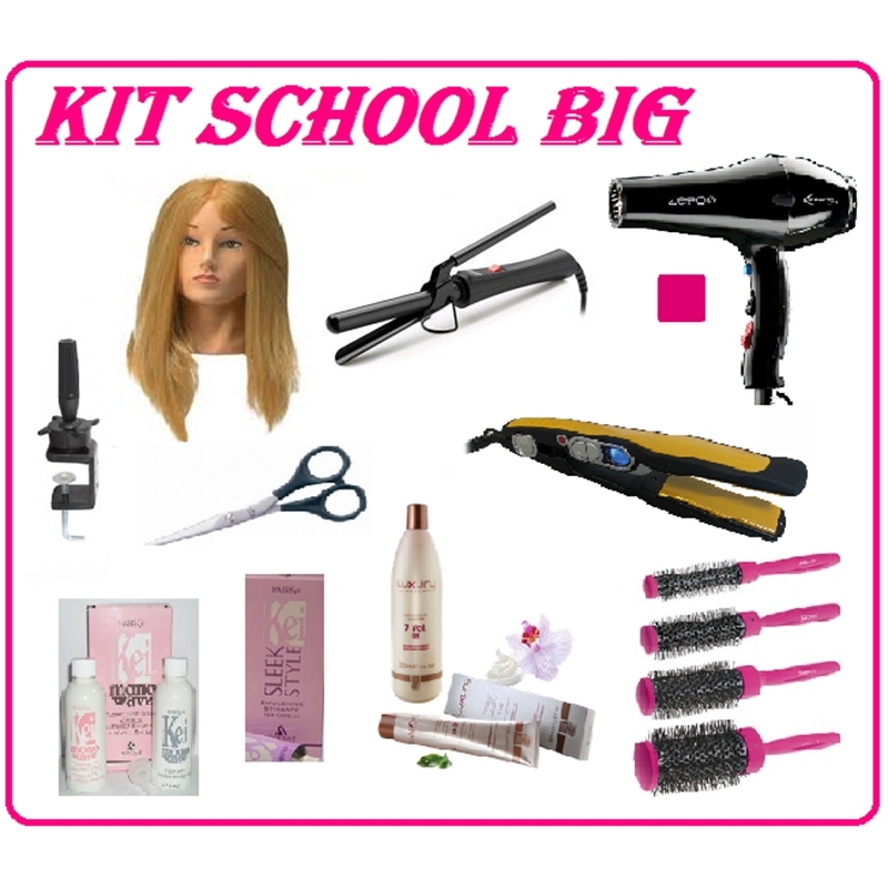KIT SCUOLA PARRUCCHIERI BIG - TESTA STUDIO, SUPPORTO, FORBICI, PHON, PIASTRA, KIT SPAZZOLE, 6 TINTE, OSSIGENO, PERMANENTE, STIRA KIT SCUOLA PARRUCCHIERI BIG - TESTA STUDIO, SUPPORTO, FORBICI, PHON, PIASTRA, KIT SPAZZOLE, 6 TINTE, OSSIGENO, PERMANENTE, STIRA