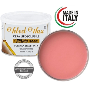 VELVET WAX CERA DEPILATORIA LIPOSOLUBILE TITANIO ROSA 400ML - VELVETWAX-1 - VELVETWAX-1