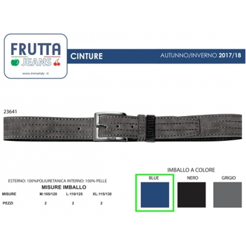 CINTA UOMO FRUTTA PELLE COL.BLU TG.CM DA 105 A 130