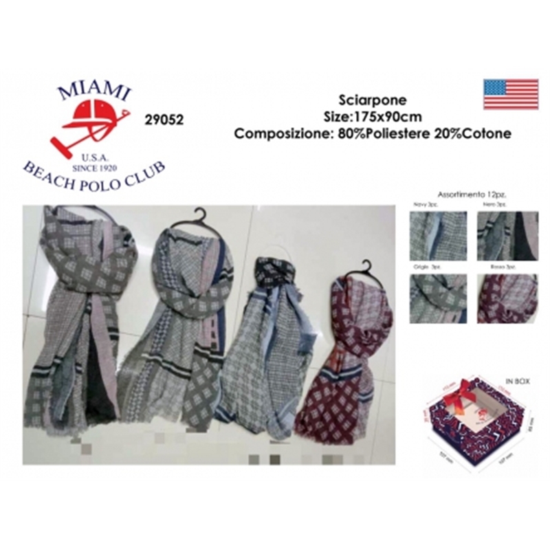 SCIARPA MIAMI UOMO 29052 COL.GRIGIO MISURA CM 90X175