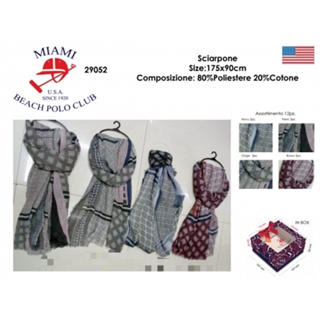 SCIARPA MIAMI UOMO 29052 COL.GRIGIO MISURA CM 90X175