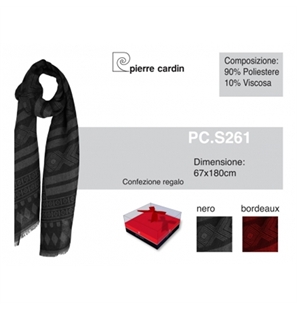 SCIARPA PIERRE CARDIN UOMO 261 COL. ROSSO MIS.CM 67X180 - PC261COL.ROS-1 - PC261COL.ROS-1