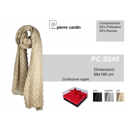 SCIARPA PIERRE CARDIN DONNA 240 GRIGIO MISURA CM 66X180 - 8054726837572-1 - PC.S240-1