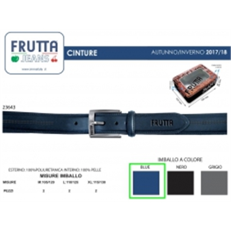 CINTA UOMO FRUTTA PELLE COL. BLU
