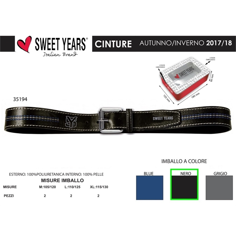 SWEET YEARS CINTA UOMO COL. NERO