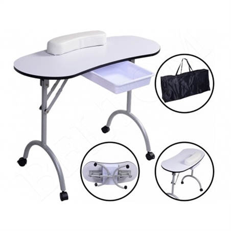 TAVOLO MANICURE PIEGHEVOLE E PORTATILE CON CASSETTO - MT-BASE-1 - MT-BASE-1