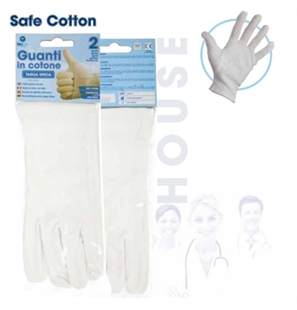 BLULINE COPPIA GUANTI IN COTONE ANALLERGICO BIANCO - 8057013191418-1 - 8057013191418-1