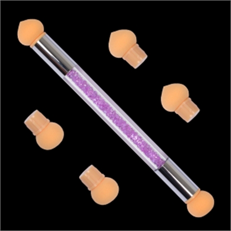 PENNELLO DOPPIO IN SPUGNA PER NAIL ART BABY BOOMER CON 4 RICAMBI - go00255-1 - 8053626956390-1