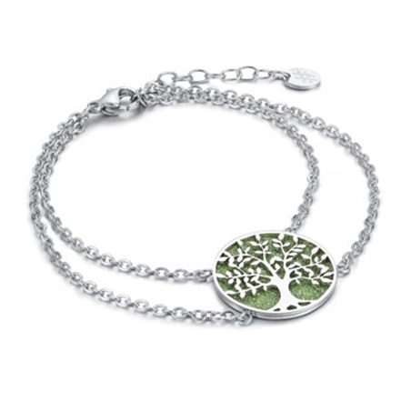 BRAND GIOIELLI BRACCIALE ALBERO DELLA VITA PICCOLO CON GLITTER VERDE SMERALDO - 2000000005300-1 - 10BR002V-1