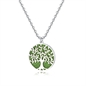 BRAND GIOIELLI COLLANA ALBERO DELLA VITA PICCOLO CON GLITTER VERDE SMERALDO