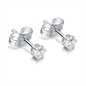 BRAND GIOIELLI ORECCHINI PUNTI LUCE CRISTALLI BIANCHI 3MM