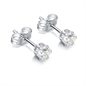 BRAND GIOIELLI ORECCHINI PUNTI LUCE CRISTALLI BIANCHI 4MM