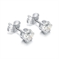 BRAND GIOIELLI ORECCHINI PUNTI LUCE CRISTALLI BIANCHI 5MM