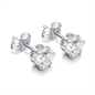 BRAND GIOIELLI ORECCHINI PUNTI LUCE CRISTALLI BIANCHI 6MM