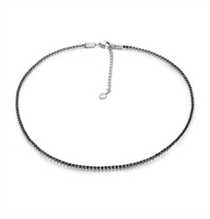 BRAND GIOIELLI COLLANA TENNIS CRISTALLI NERI 2MM - 2000000014203-1 - 14NK001N-1