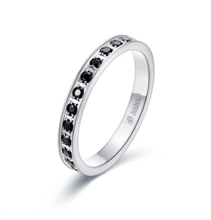 BRAND GIOIELLI ANELLO TENNIS CON CRISTALLI NERI MIS. 14 - 2000000014050-1 - 14RG001N-14-1