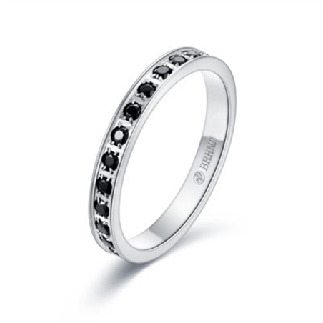 BRAND GIOIELLI ANELLO TENNIS CON CRISTALLI NERI MIS. 16 - 2000000014067-1 - 14RG001N-16-1