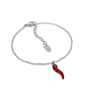 BRAND GIOIELLI BRACCIALE IN ACCIAIO CORNETTO ROSSO - 2000000016283-1 - 03BR013-1