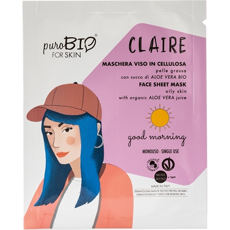 PUROBIO MASCHERA VISO IN CELLULOSA 15 ML MONODOSE - PBMASKCELLUL15-1 - PBMASKCELLUL15-1