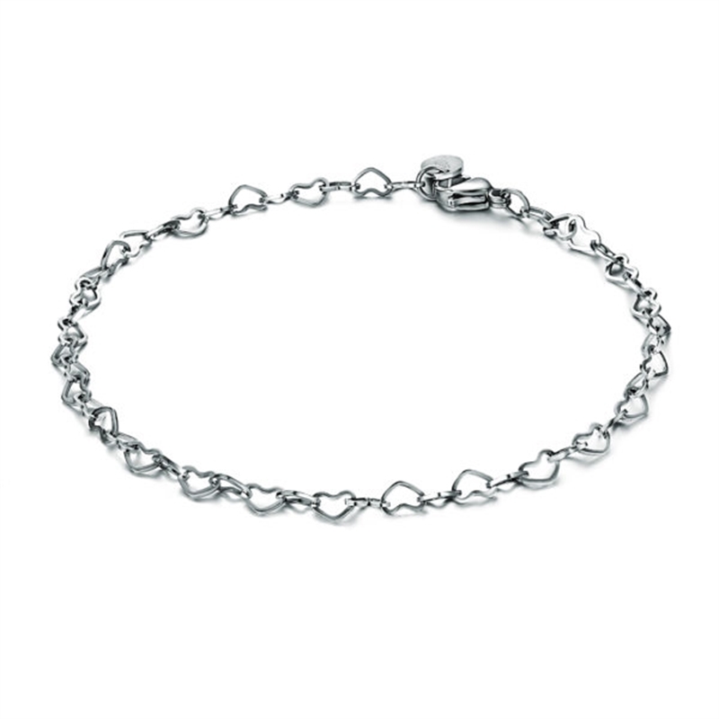 BRAND GIOIELLI BRACCIALE CATENINA CON CUORI 4MM