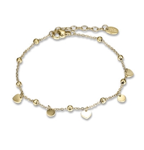 BRAND GIOIELLI MOST BRACCIALE CUORI E PIASTRINE COLOR ORO - 19BR001G-1 - 19BR001G-1