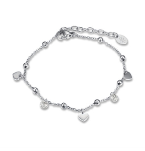 BRAND GIOIELLI MOST BRACCIALE CUORI IN ACCIAIO E CRISTALLI BIANCHI - 19BR002-1 - 19BR002-1