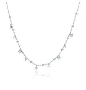 BRAND GIOIELLI MOST COLLANA CUORI ACCIAIO E CRISTALLI BIANCHI - 19NK001-1 - 19NK001-1