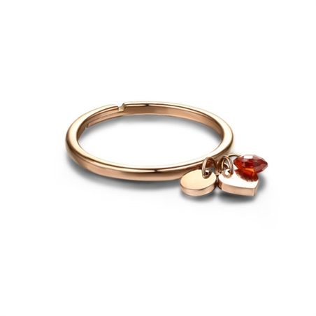 BRAND GIOIELLI MOST ANELLO CUORI ROSE' E CRISTALLI ROSSI 12 - 19RG001R-12-1 - 19RG001R-12-1