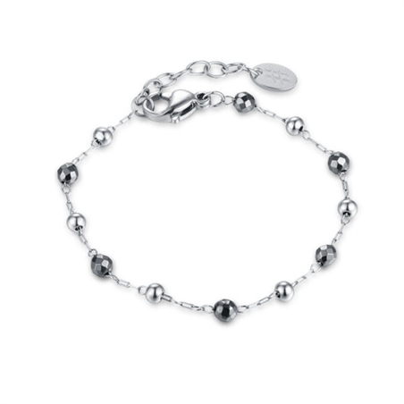BRAND GIOIELLI BRACCIALE CON SFERE ED EMATITE MISURA FIGLIA IN ACCIAIO - 06BR009-S-1 - 06BR009-S-1
