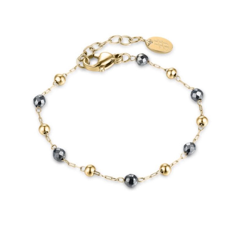 BRAND GIOIELLI BRACCIALE CON SFERE ED EMATITE MISURA FIGLIA COLOR ORO