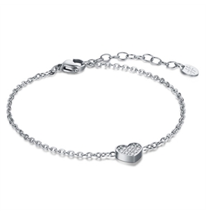 BRAND GIOIELLI LA JOLIE BRACCIALE IN ACCIAIO CON CUORE PASSANTE - 03BR014-1 - 03BR014-1