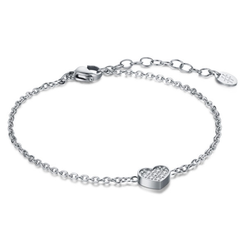 BRAND GIOIELLI LA JOLIE BRACCIALE IN ACCIAIO CON CUORE PASSANTE BRAND GIOIELLI LA JOLIE BRACCIALE IN ACCIAIO CON CUORE PASSANTE