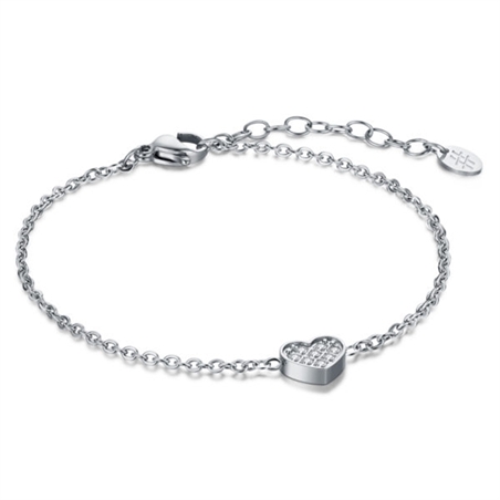 BRAND GIOIELLI LA JOLIE BRACCIALE IN ACCIAIO CON CUORE PASSANTE - 03BR014-1 - 03BR014-1