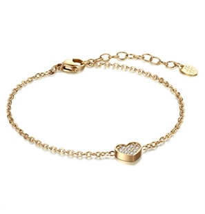 BRAND GIOIELLI LA JOLIE BRACCIALE IN ACCIAIO CON CUORE PASSANTE COLOR ORO - 03BR014G-1 - 03BR014G-1