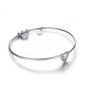 BRAND GIOIELLI LA JOLIE BRACCIALE RIGIDO IN ACCIAIO CON CUORE PEDENTE - 03BG005-1 - 03BG005-1